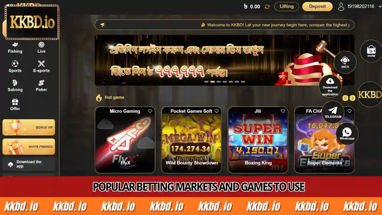 Popular betting markets and games to use the bonus on